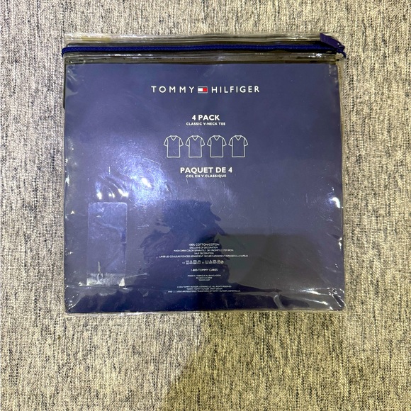 Tommy Hilfiger 4 Pack Black V-Neck Tees - Picture 2 of 2